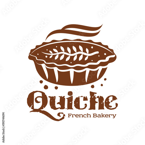 Meat pie, roll, quiche illustration
