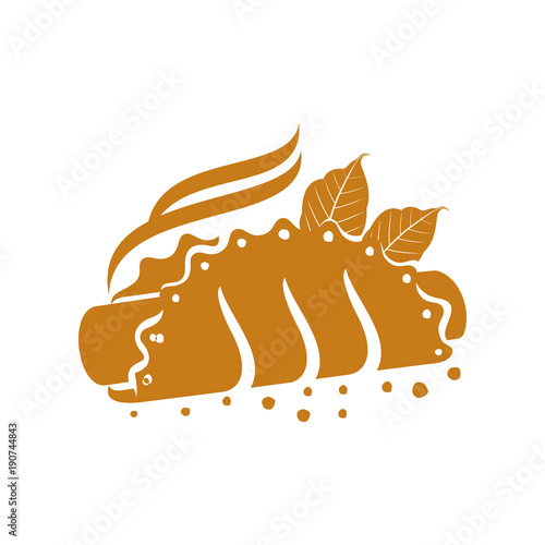 Meat pie, roll, quiche illustration