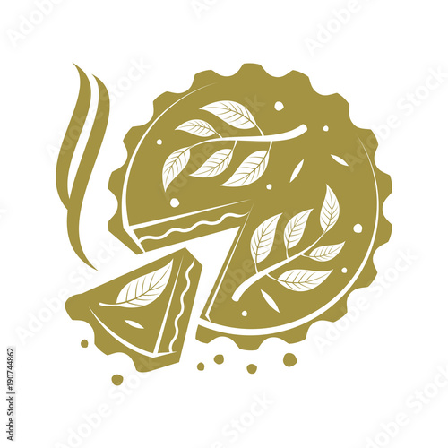 Meat pie, roll, quiche illustration
