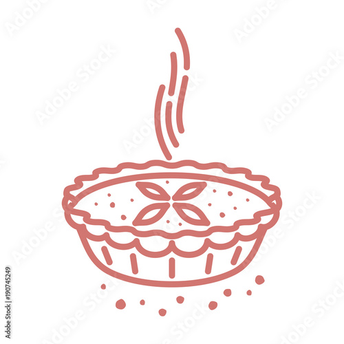 Meat pie, roll, quiche illustration