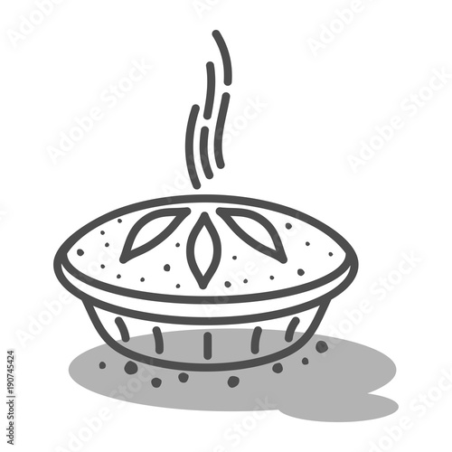 Meat pie, roll, quiche illustration