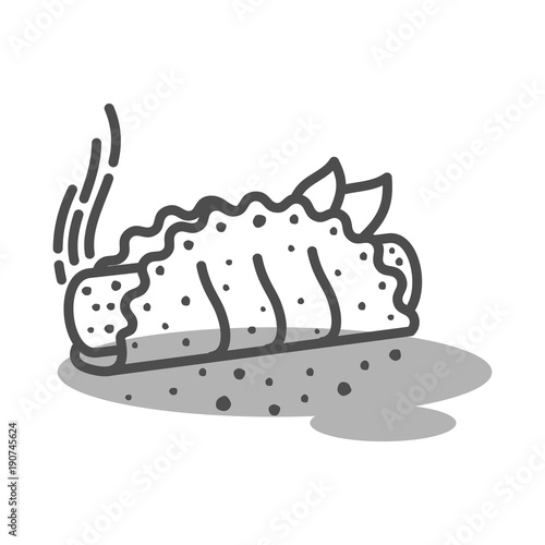 Meat pie, roll, quiche illustration