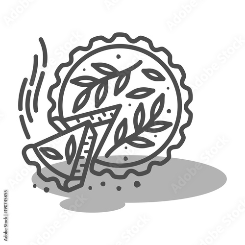 Meat pie, roll, quiche illustration