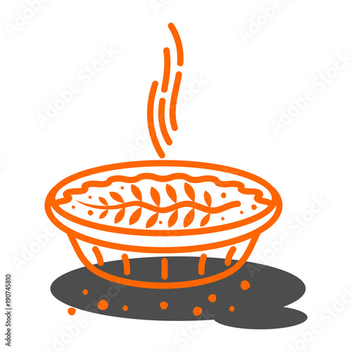 Meat pie, roll, quiche illustration