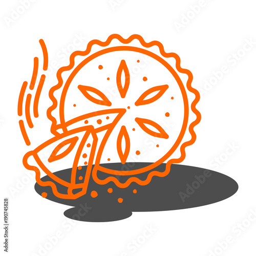 Meat pie, roll, quiche illustration