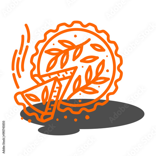 Meat pie, roll, quiche illustration