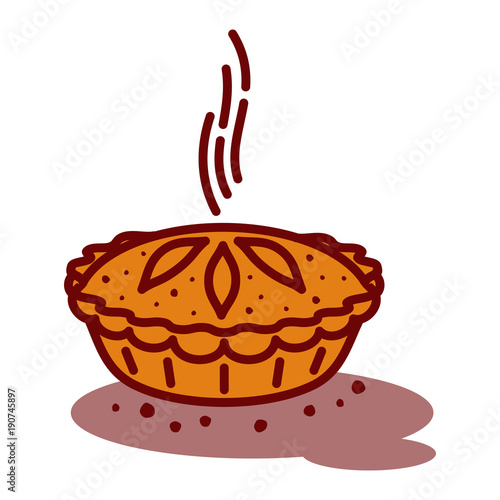 Meat pie, roll, quiche illustration