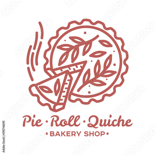 Meat pie, roll, quiche illustration