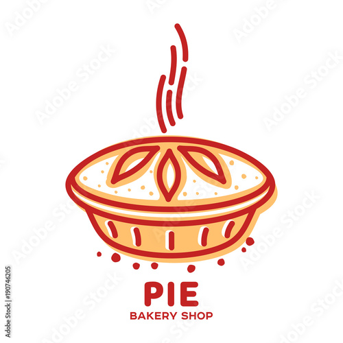 Meat pie, roll, quiche illustration
