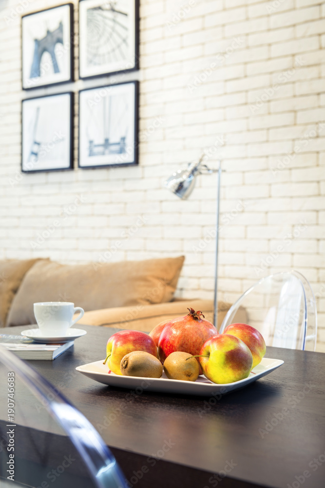 Sweet fresh fruits on plate Sweet fresh fruits on plate