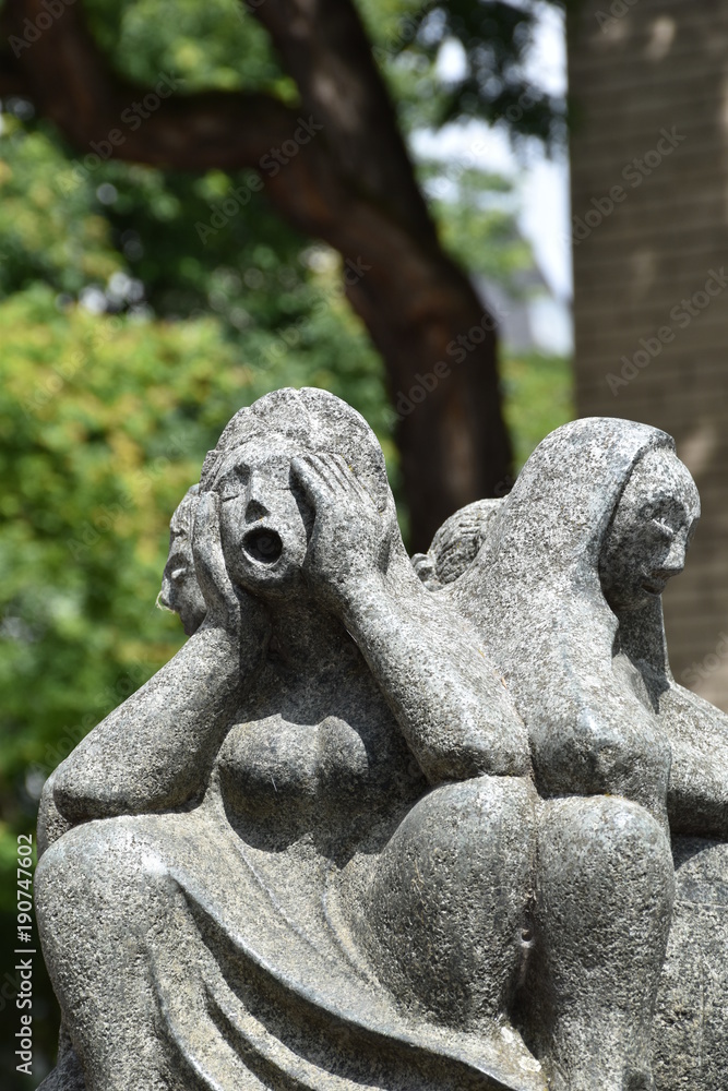 Stone Statue Woman Crying