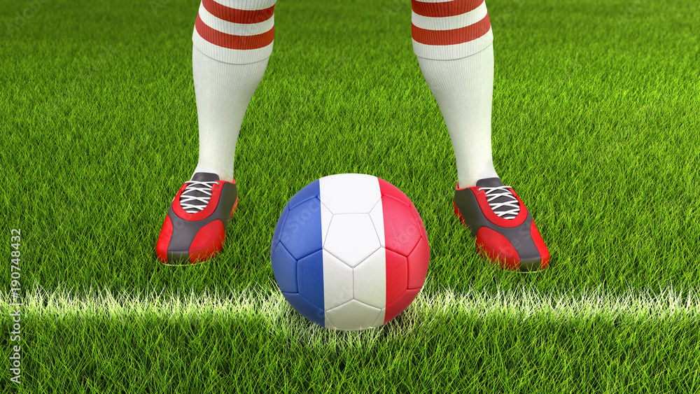 © corund - Man and soccer ball with French flag © corund - Man and soccer ball with French flag