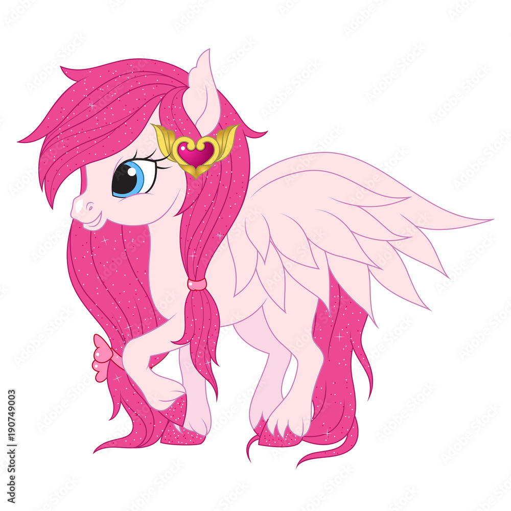 Fototapeta premium Pink pegasus illustration.