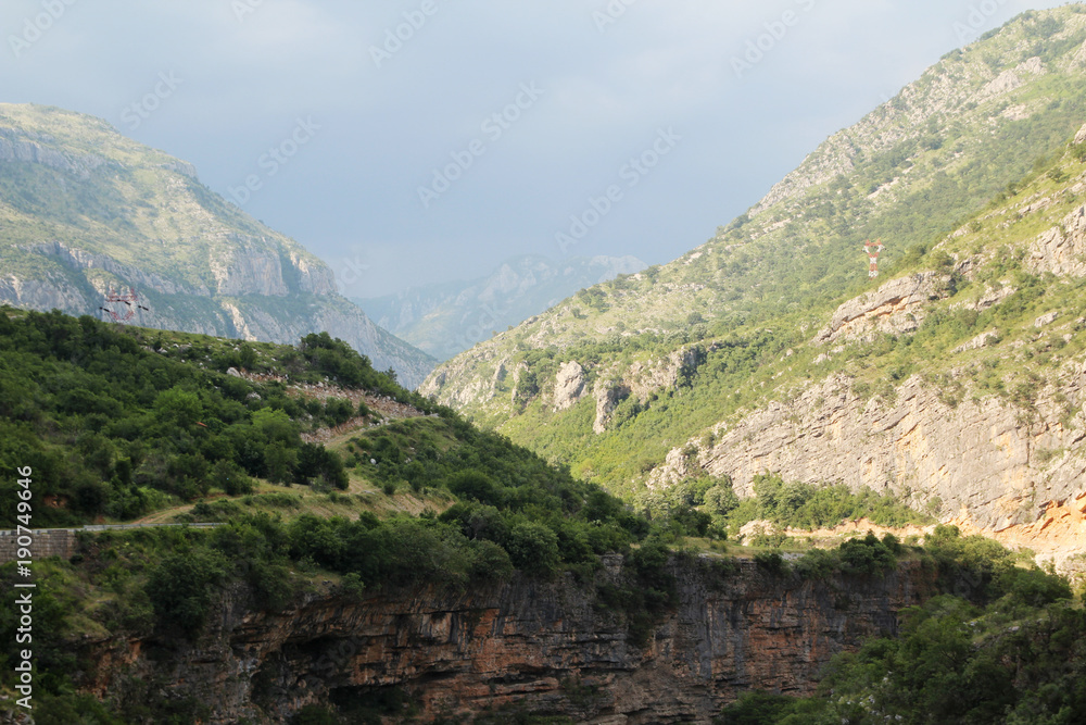 Mountain terrain in Podgoritsa, Montenegro 