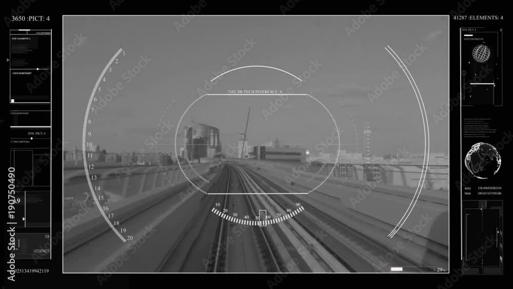 Vidéo Stock Sci fi is a custom futuristic viewfinder interface for
