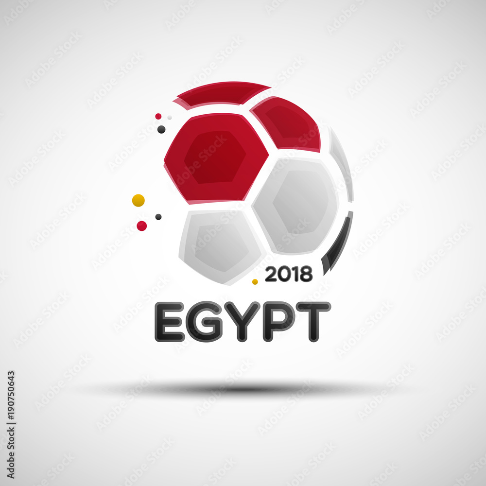 Obraz premium Abstract soccer ball with Egyptian national flag colors