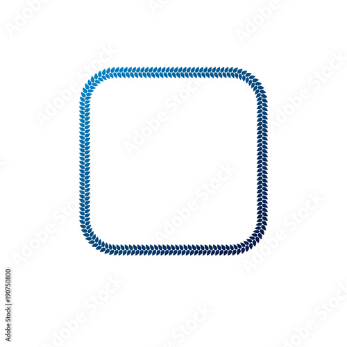 Decorative award vintage square frame with clear copy space made as rope design. Vector retro style label, heraldry emblem isolated on white background.