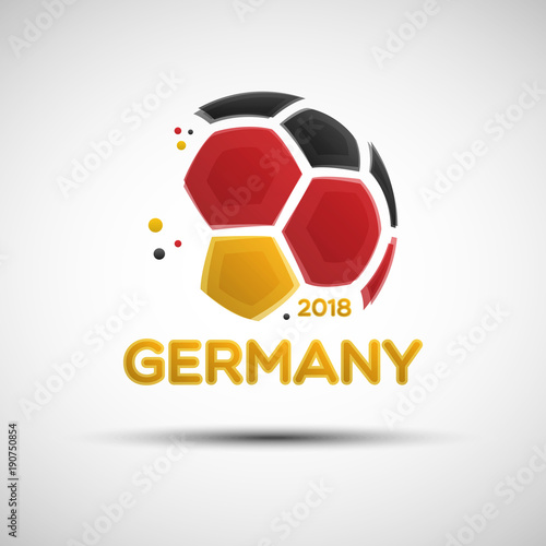 Abstract soccer ball with German national flag colors