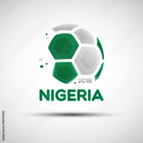 Abstract soccer ball with Nigerian national flag colors