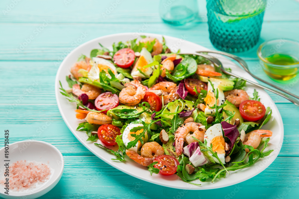 avocado, tomato, eggs and shrimps salad avocado, tomato, eggs and shrimps salad