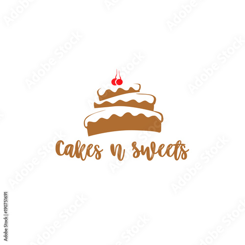 brown and white cake vector illustration