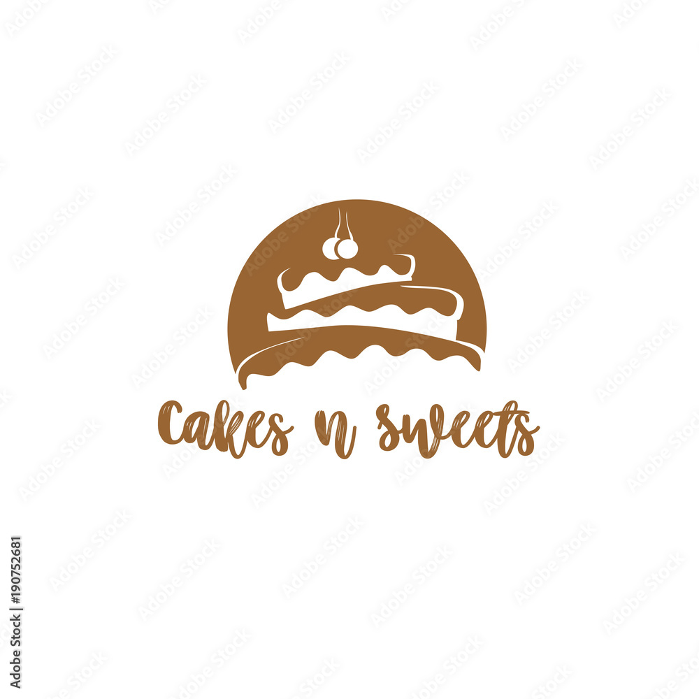 Fototapeta premium Delicious chocolate cake vector illustration.