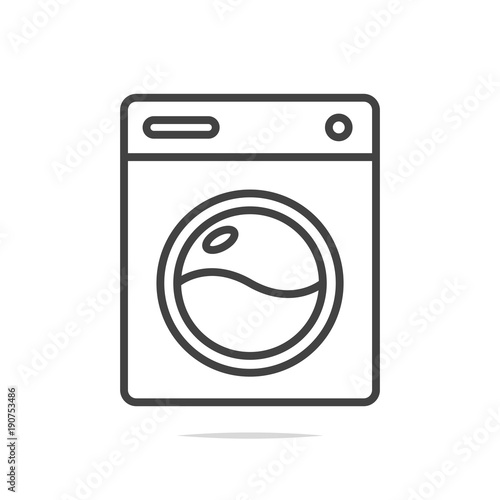 Washing machine line icon vector photo