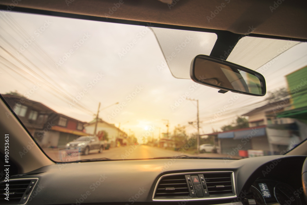 driving car in wide filed. driving car in wide filed.