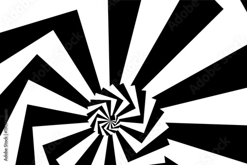 Spiral of rotating squares, Spiral from squares - black and white pattern