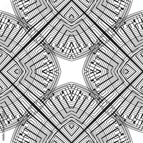 Geometric seamless pattern. Vector abstract background. Creative black and white ornament.