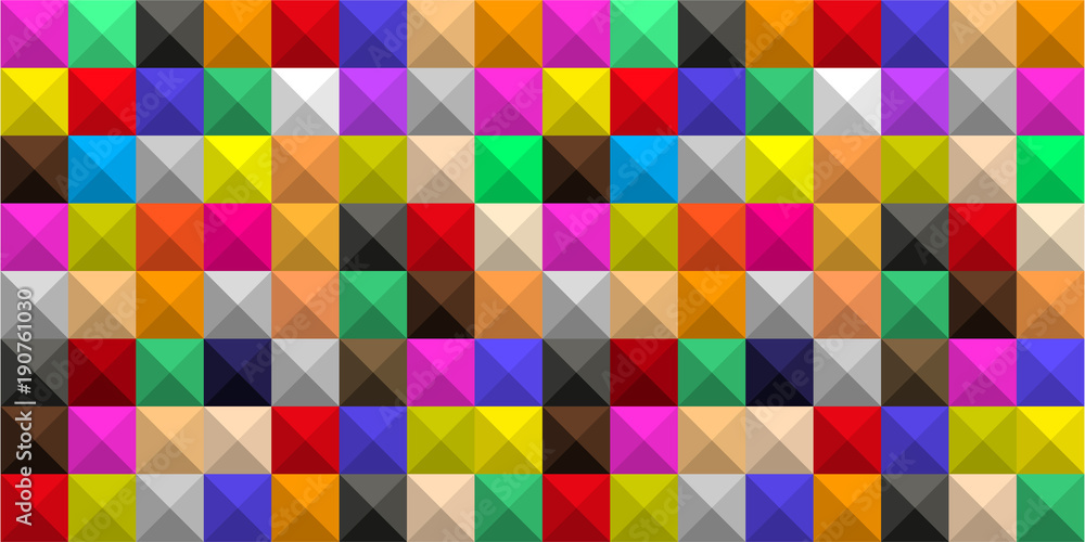 graphic rectangular colored background in the form of a geometric mosaic of identical squares