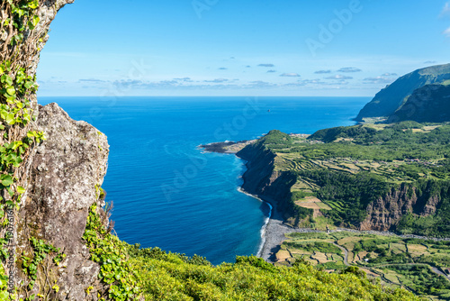 The western coast of the island of Flores in the Azores, Portugal photo
