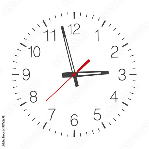 Vector clock face isolated on white