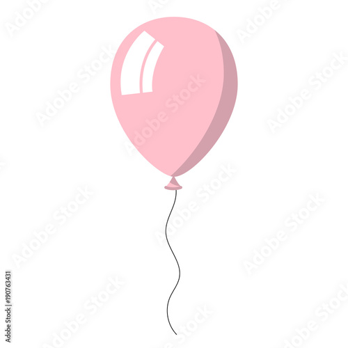 Pink balloon on white background