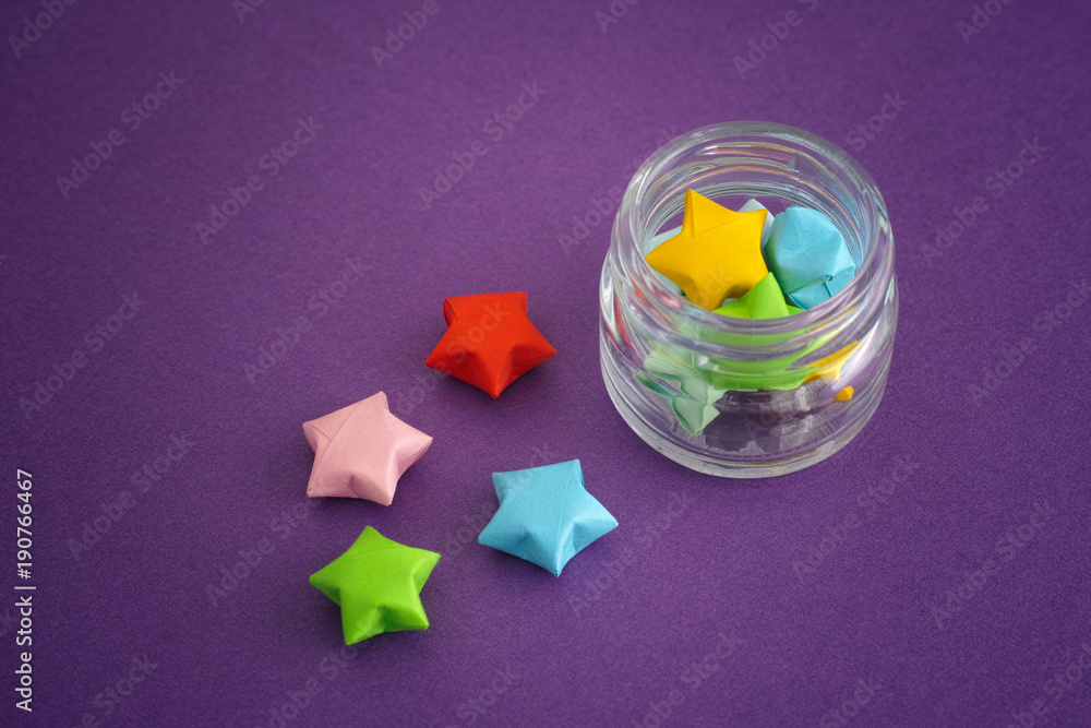 lucky star origami jar