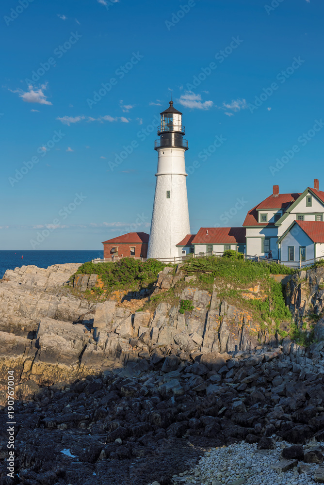 Portland Head Lighthouse in Cape Elizabeth, Maine, USA.  