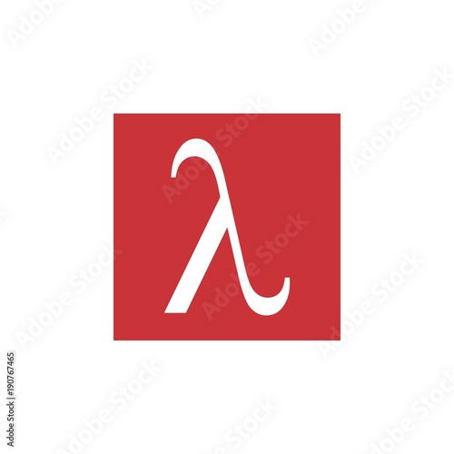 letter lambda greek symbol logo vector
