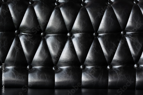 black leather with buttons texture background photo