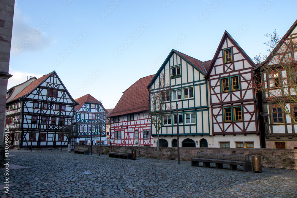 Very old timbered house old town Germany 