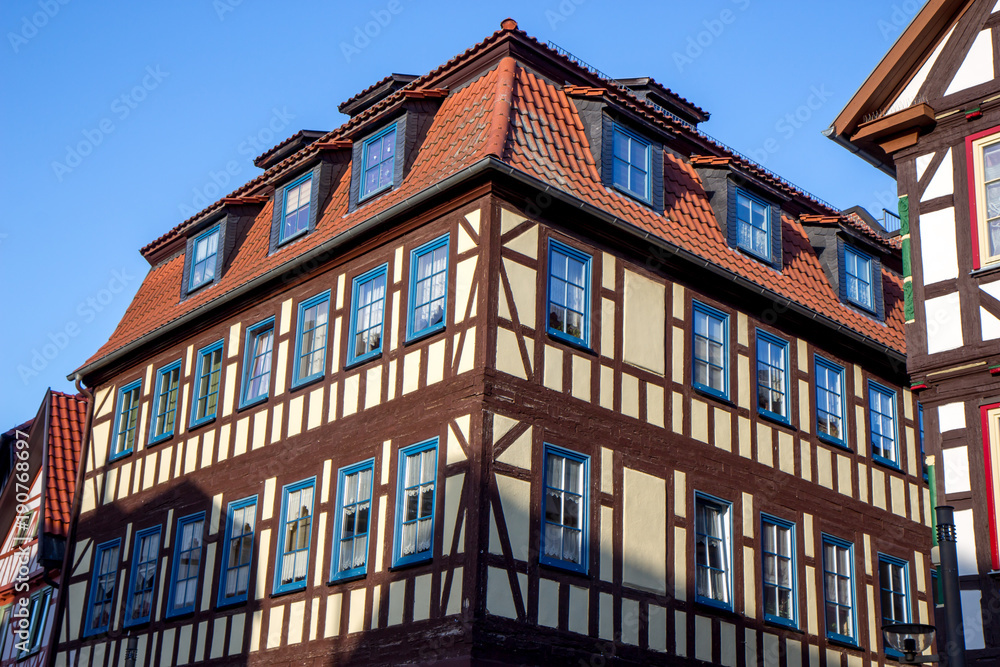 Very old timbered house old town Germany 