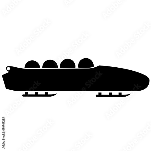 Bobsled. Teams of 4. Icon on white background
