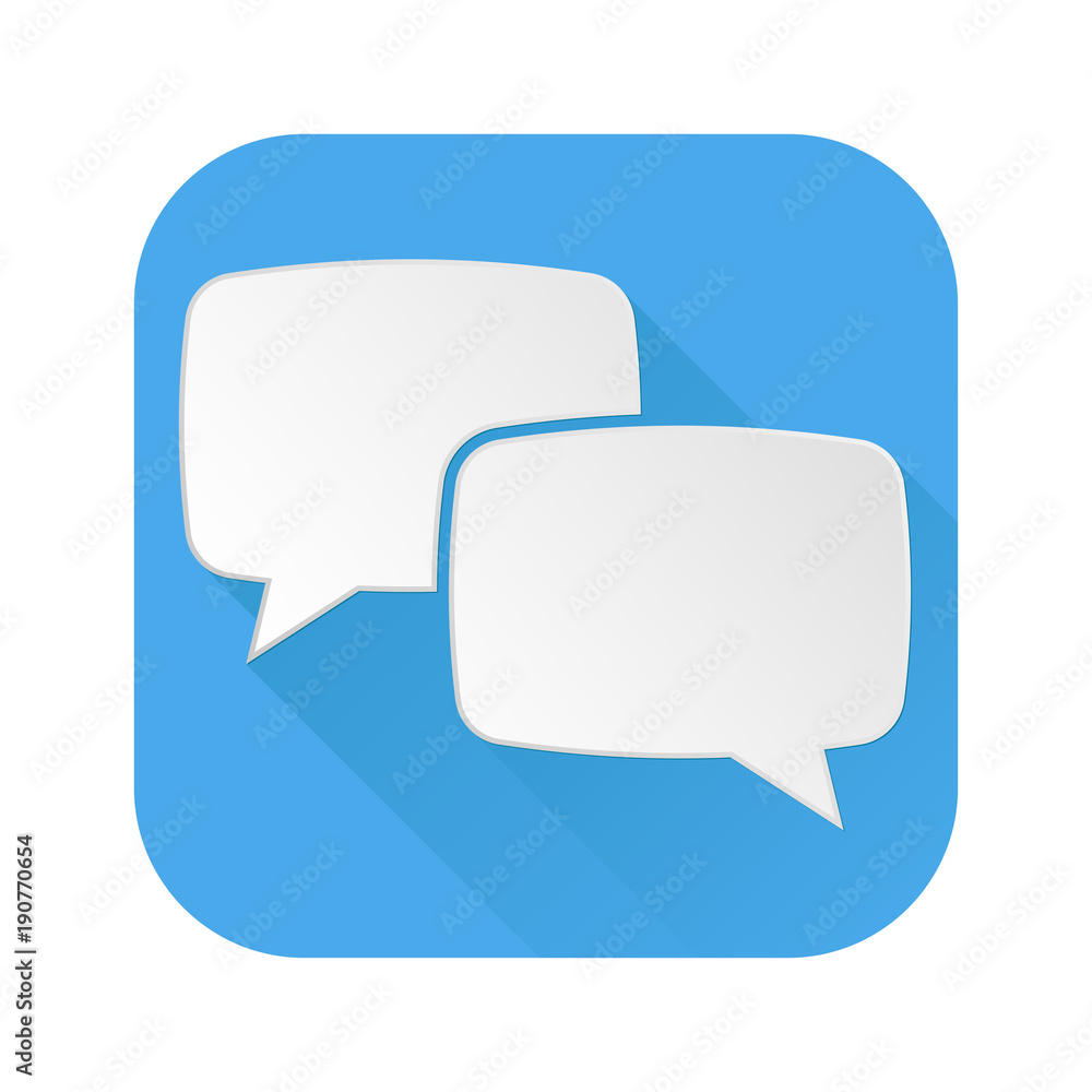 Dialog icon. Speech bubbles blue sign Dialog icon. Speech bubbles blue sign