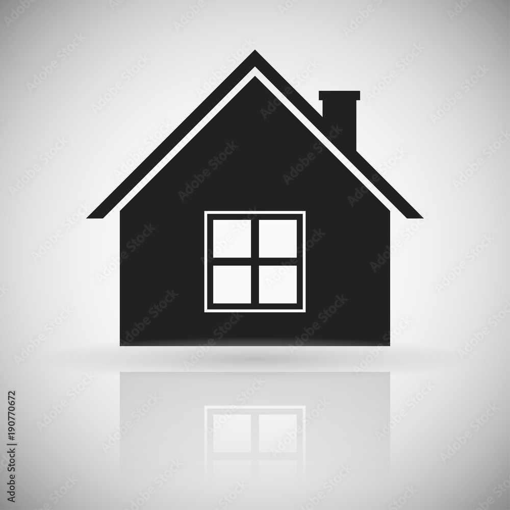 Home icon. Square black silhouette sign Home icon. Square black silhouette sign
