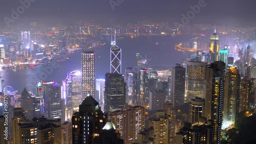 Wallpaper Mural 4k, panoramic night view Hong Kong from peak Victoria, Hong Kong, China Torontodigital.ca