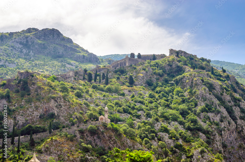 Obraz premium Mountains near old town Kotor, Montenegro.