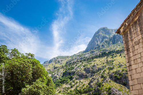 Mountains near old town Kotor, Montenegro.