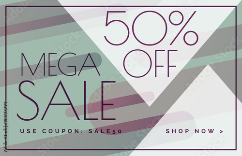 mega sale offer discount banner voucher template design
