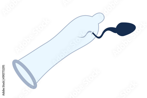 Condom breakage and leak of sperm during sex - unplanned pregnancy because of failure of contraception and contraceptive method. Vector illustration