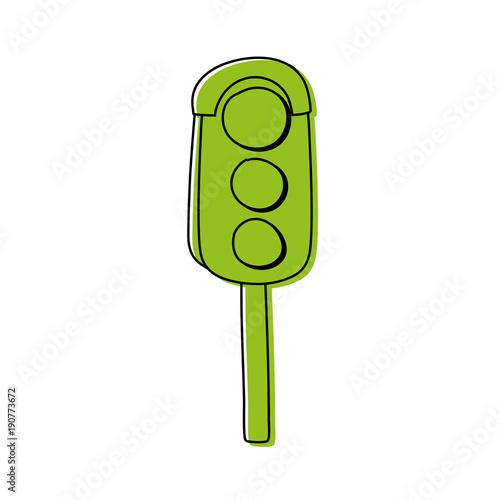 color traffic light object to urban caution