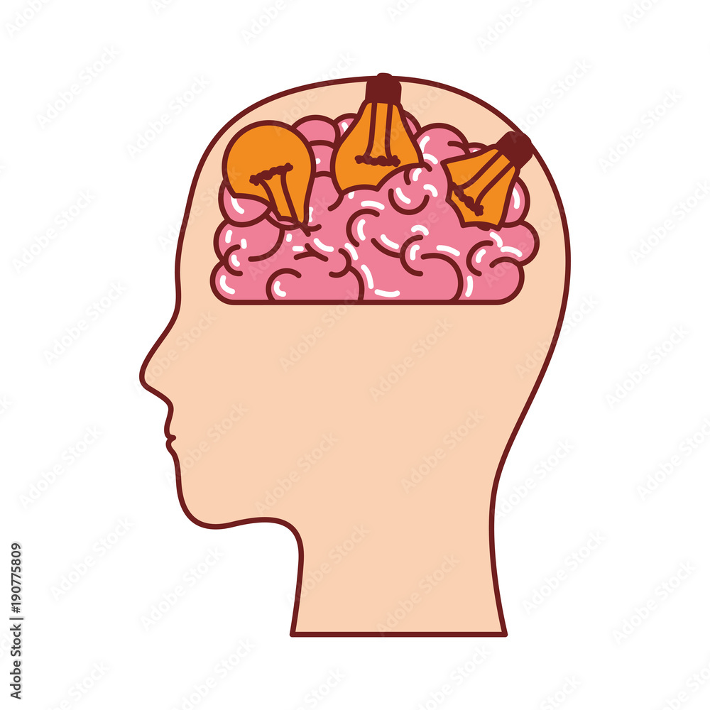 human head face brain science mind intelligence vector illustration human head face brain science mind intelligence vector illustration